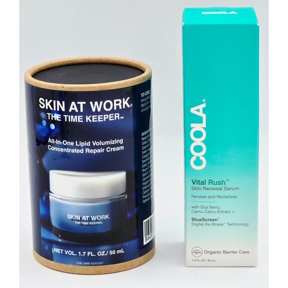 Skin At Work- The Time Keeper Repair Cream & Coola- Vital Rush Repair Serum - Picture 1 of 4